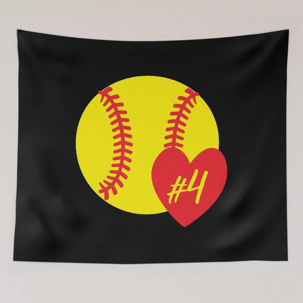 Item preview, Softball #4 Heart Player Back No Number 4 designed and sold by Shop signer.