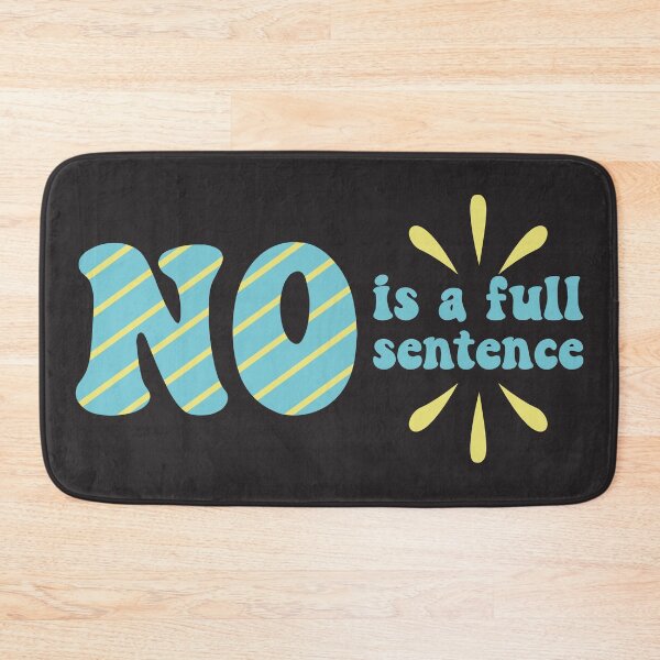 Item preview, No Is A Full Sentence In Blue and Yellow Striped Vintage Retro Typography designed and sold by NightGleam.