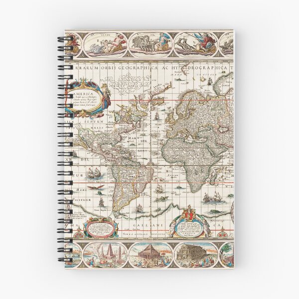 Item preview, Vintage world map 1635–1649 designed and sold by monsterplanet.