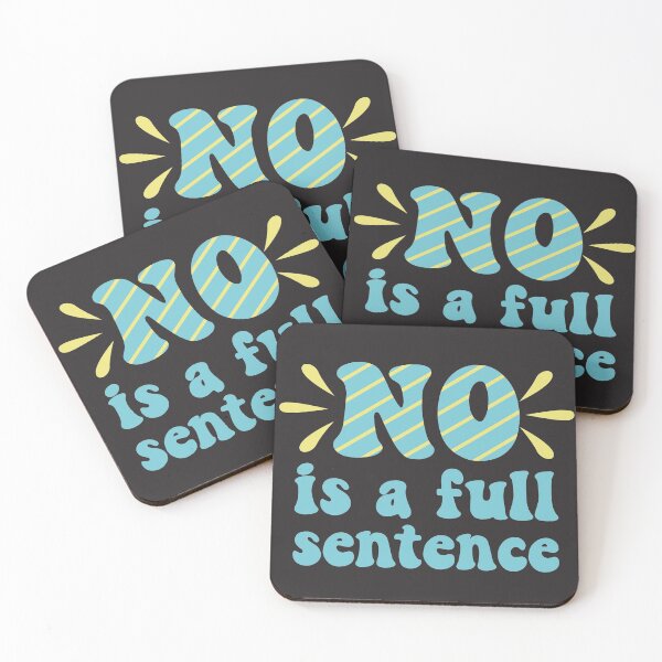 Item preview, No Is A Full Sentence In Blue and Yellow Striped Vintage Retro Typography designed and sold by NightGleam.