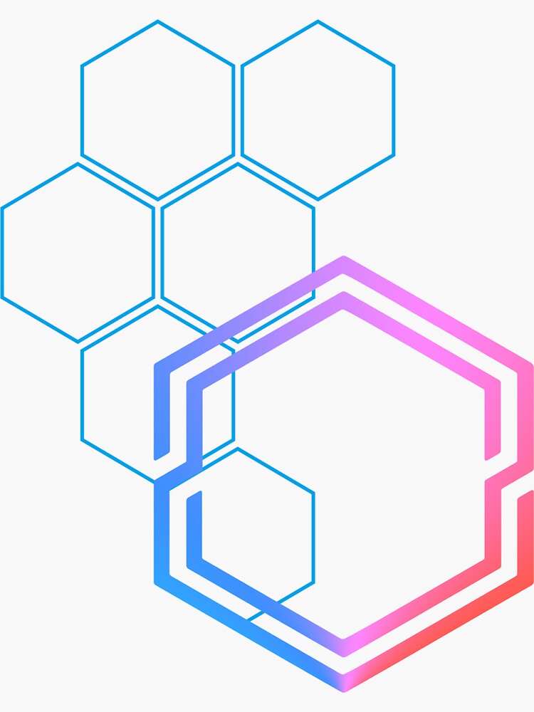 "Future Tech Hexagons" Sticker by xcore | Redbubble