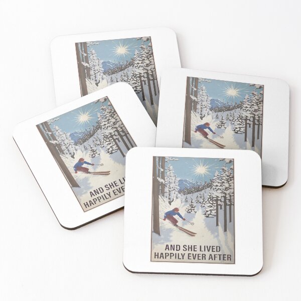 Item preview, Vintage Skiing And She Lived Happily Ever After Poster designed and sold by NeaSSvensson.