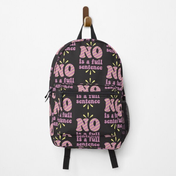 Item preview, No Is A Full Sentence In Muted Pink and Yellow Striped Vintage Retro Typography designed and sold by NightGleam.