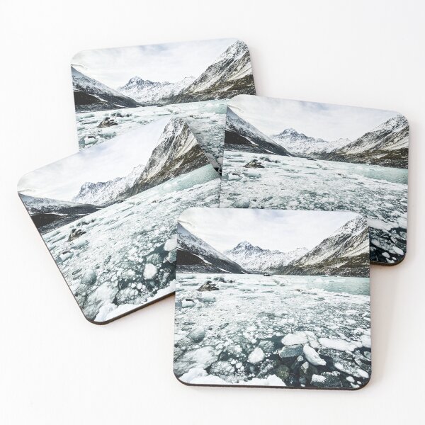 Item preview, Snowy majestic mountains with melted ice blocks designed and sold by girlinhikeboots.
