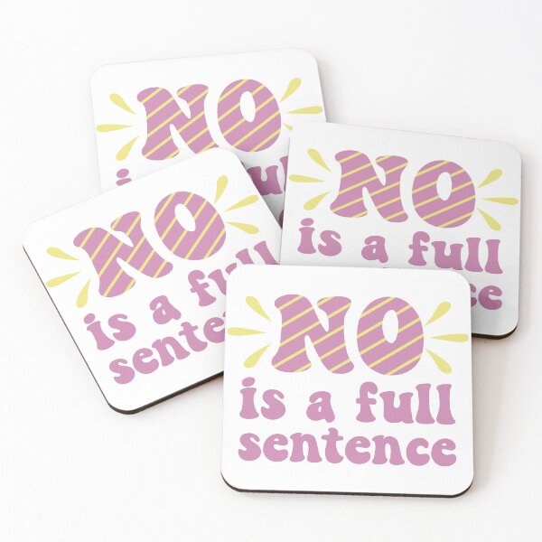 Item preview, No Is A Full Sentence In Muted Pink and Yellow Striped Vintage Retro Typography designed and sold by NightGleam.