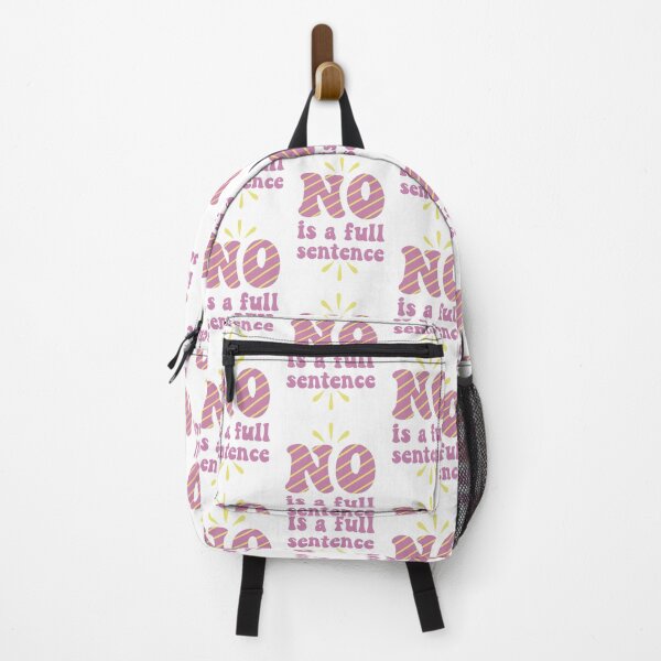 Item preview, No Is A Full Sentence In Muted Pink and Yellow Striped Vintage Retro Typography designed and sold by NightGleam.