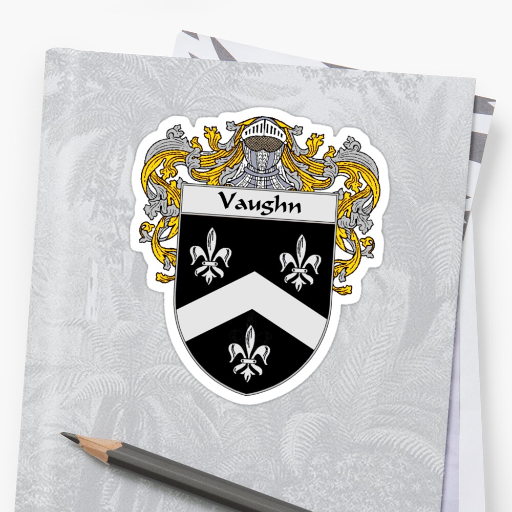 vaughn-coat-of-arms-vaughn-family-crest-sticker-by-irisharms