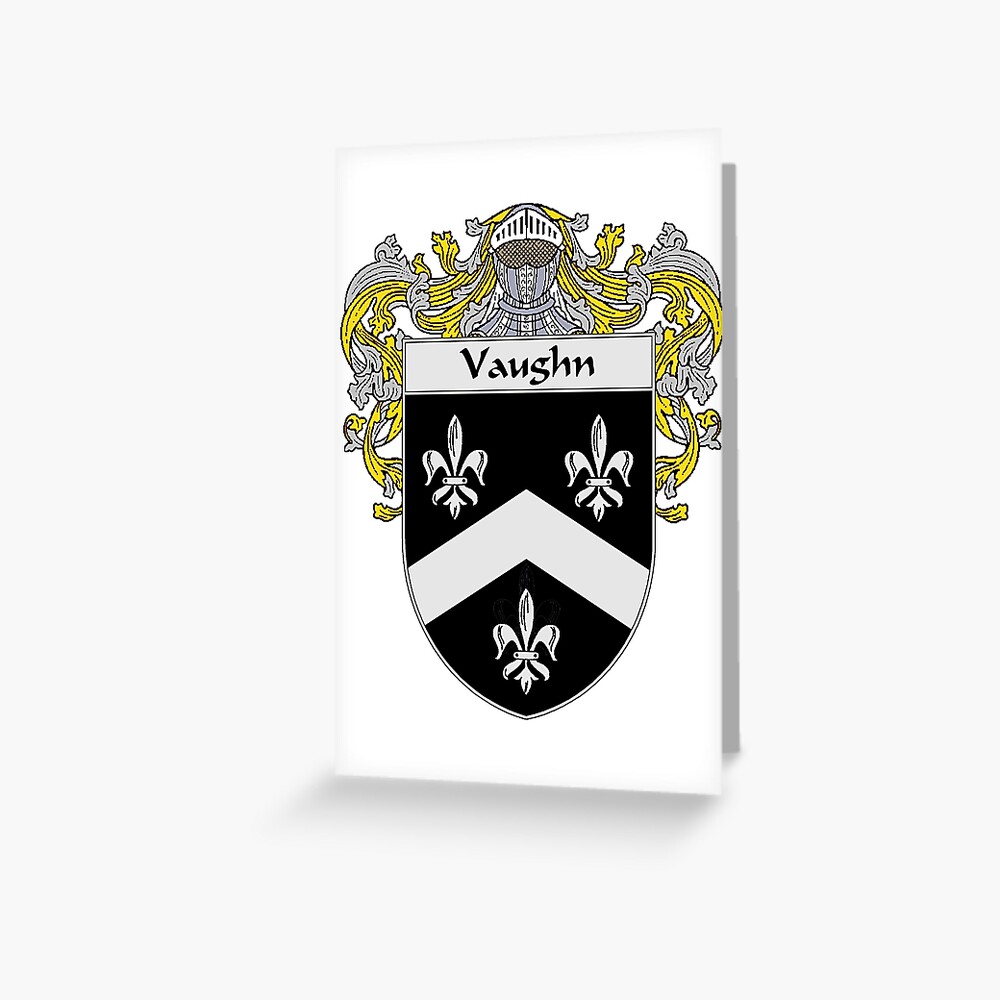 "Vaughn Coat of Arms / Vaughn Family Crest" Greeting Card for Sale by