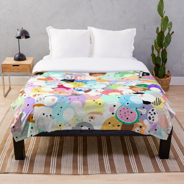 Squishmallows Chaotic Frenzy Cute Squishmallow Artwork Throw Blanket