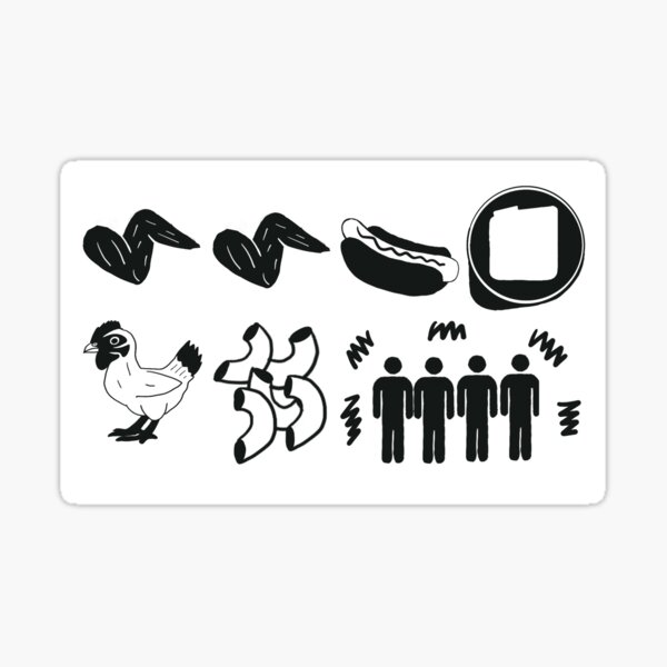 Chicken Wing Tiktok Stickers Redbubble - chicken wing song roblox