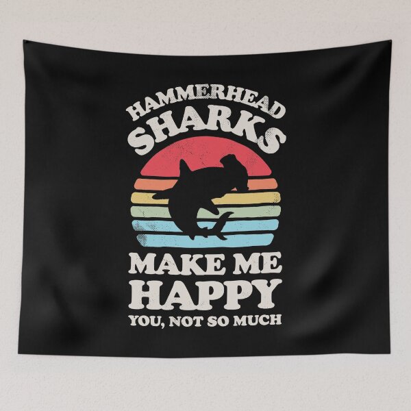 Item preview, Hammerhead Sharks Make Me Happy Sunset Retro Shirt for Men Women Boys Girls Kids Animal Lover Gifts designed and sold by LiqueGifts.