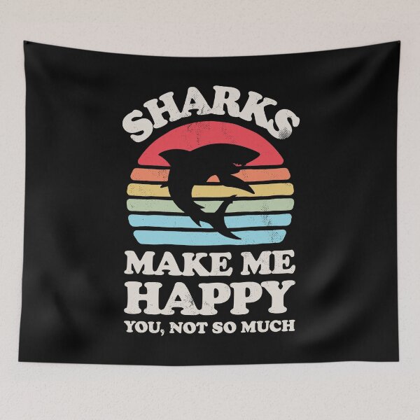 Item preview, Sharks Make Me Happy Sunset Retro Shirt for Men Women Boys Girls Kids Animal Lover Gifts designed and sold by LiqueGifts.