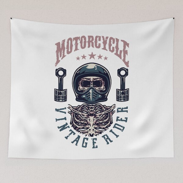 Item preview, Skull Vintage Rider designed and sold by Curio Meridian.