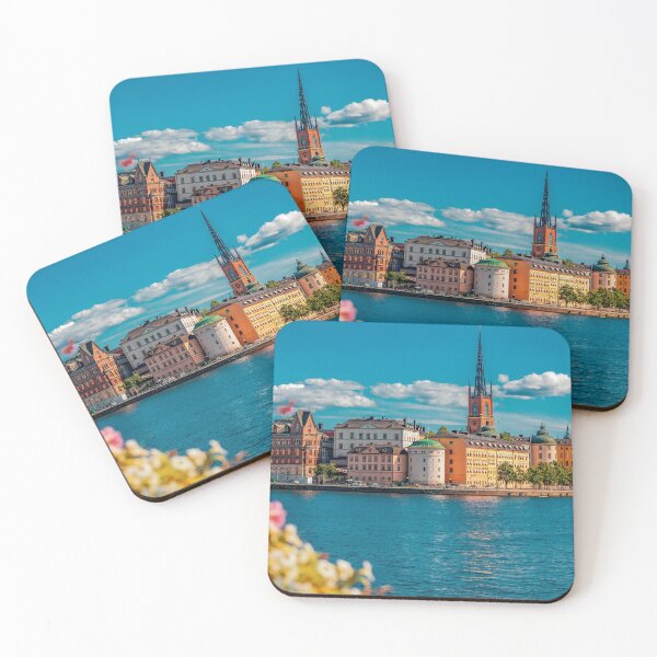 Item preview, Traditional gothic buildings Gamla Stan old town and Riddarholmen burial church of Swedish monarchs in Stockholm, Sweden, viewed across Lake Malaren. designed and sold by SvetlanaSF.
