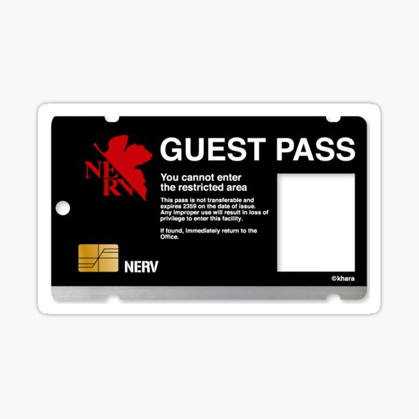 "Nerv Guest Pass Card" Sticker for Sale by Gatlindragon Redbubble