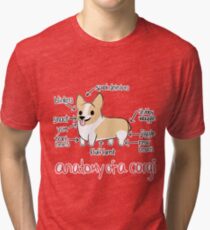 Anatomy of a Corgi Tri-blend T-Shirt