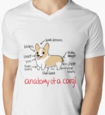 Anatomy of a Corgi Men's V-Neck T-Shirt
