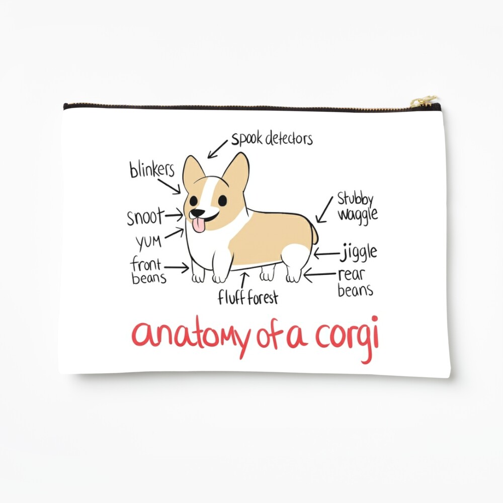 Jolly corgis in green Zipper Pouch for Sale by Colordrilos