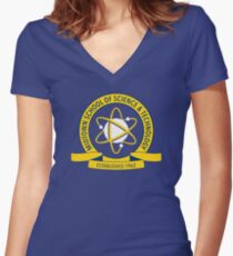 Midtown School of Science and Technology Logo Women's Fitted V-Neck T-Shirt