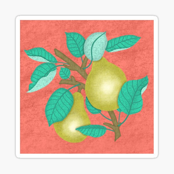 Pair Of Pear Sticker By Lemon Moon Art Redbubble 