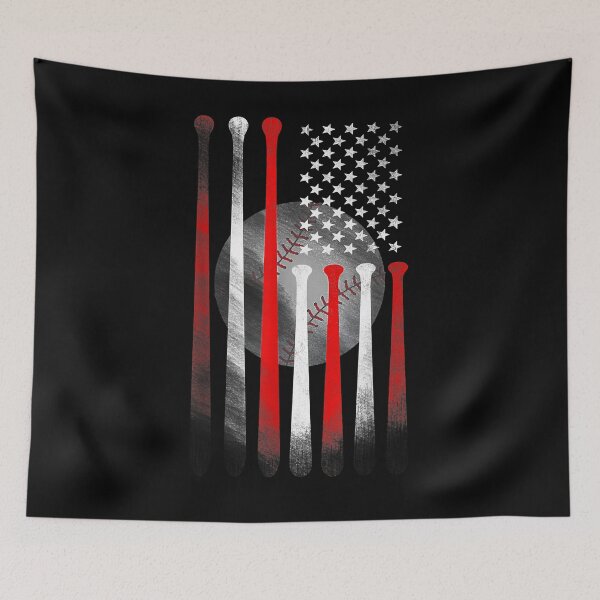 Item preview, American Flag Vintage Baseball Flag Dad, Mom designed and sold by browbeatcona.