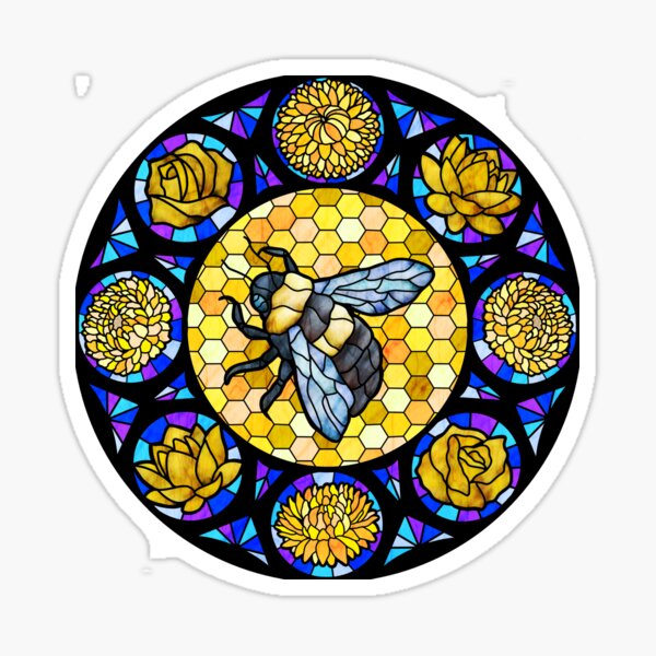 Item preview, Stained Glass Magic Bee Window 1 designed and sold by Stained Glass Magic.