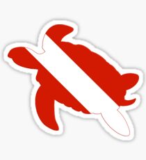 Sea Turtle Scuba Diver Silhouette Sticker