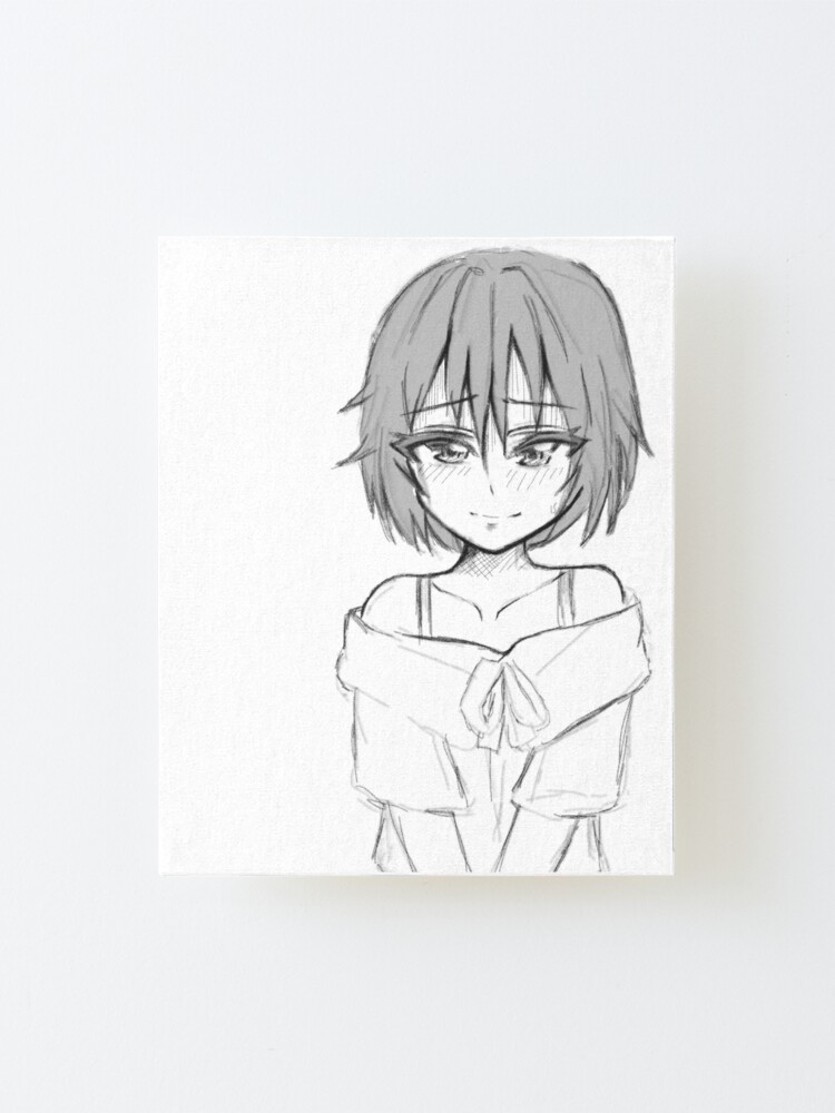 An Anime Girl Shy Cute Beautiful Simple Mounted Print By Neveedahjafri Redbubble An Anime Girl Shy Cute Beautiful Simple Mounted Print By Neveedahjafri Redbubble