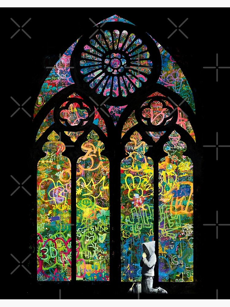 Stained Glass Banksy Graffiti Art Board Print For Sale By We Are Banksy Redbubble