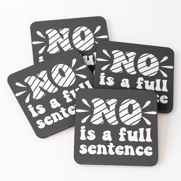 Item preview, No Is A Full Sentence In Black and White Striped Vintage Retro Typography designed and sold by NightGleam.