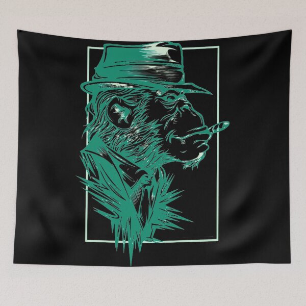 Item preview, Smoking monkey with hat designed and sold by Birdhead.