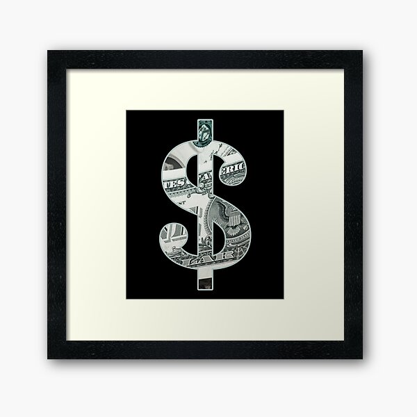 One Dollar Bill Banknote Framed Art Print for Sale by limitlezz