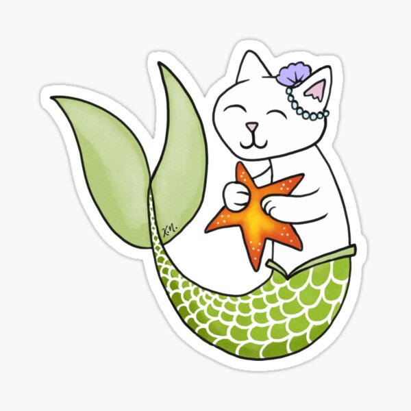 Purr-maid with Starfish Sticker