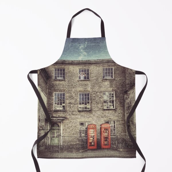 Item preview, Two Red British Phone Boxes in a Street of Old Vintage Victorian Houses designed and sold by KALEIDOSCOPE UK.