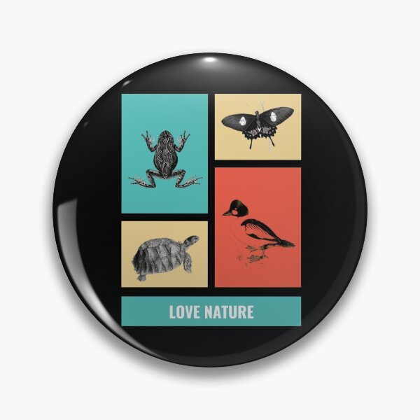 Artikelvorschau, Natur Liebe mit Frosch, Schmetterling, Schildkröte und Ente entworfen und verkauft von Birdhead.