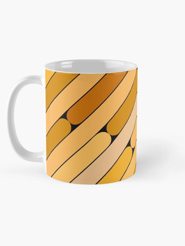 Thumbnail 5 of 6, Coffee Mug, Loquat Color Diagonal Pattern designed and sold by MagicSpread.