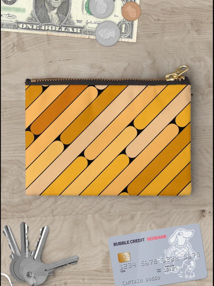 Thumbnail 3 of 4, Zipper Pouch, Loquat Color Diagonal Pattern designed and sold by MagicSpread.