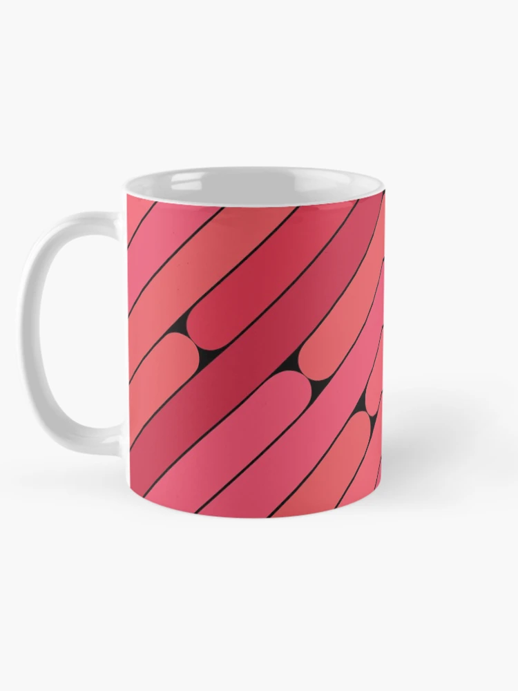 Thumbnail 5 of 6, Coffee Mug, Lychee Color Diagonal Pattern designed and sold by MagicSpread.