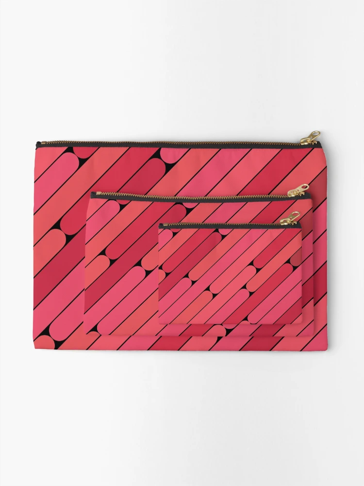 Thumbnail 2 of 4, Zipper Pouch, Lychee Color Diagonal Pattern designed and sold by MagicSpread.