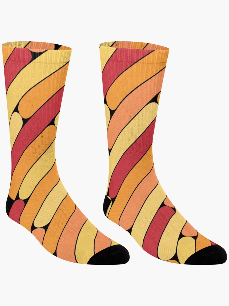 Thumbnail 3 of 5, Socks, Nectarine Color Diagonal Pattern designed and sold by MagicSpread.