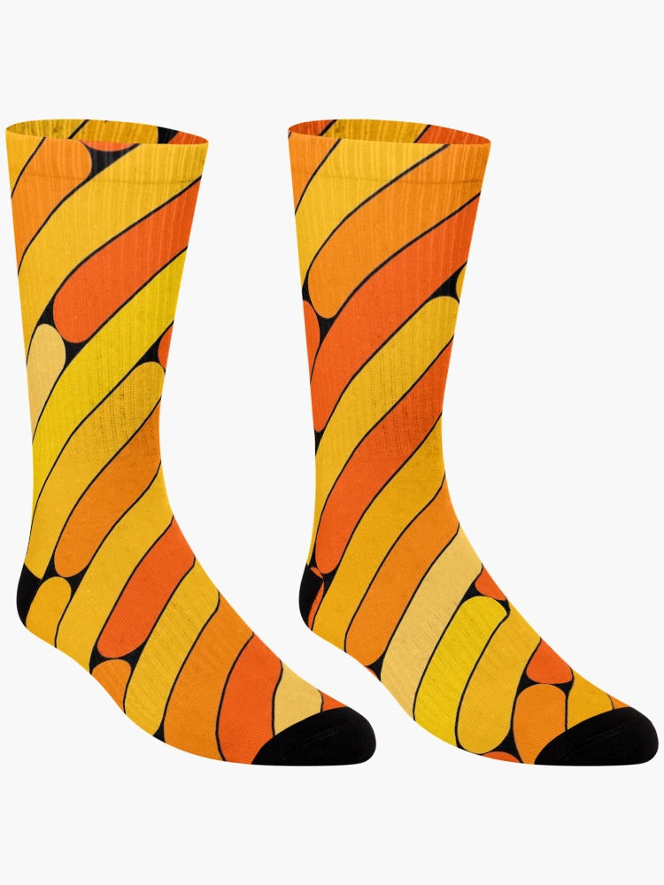Thumbnail 3 of 5, Socks, Orange Color Diagonal Pattern designed and sold by MagicSpread.