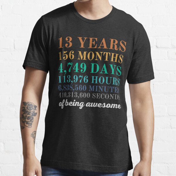 "13th Birthday Shirts, Thirteenth Year Old Birthday Boy Girl Shirts, 13