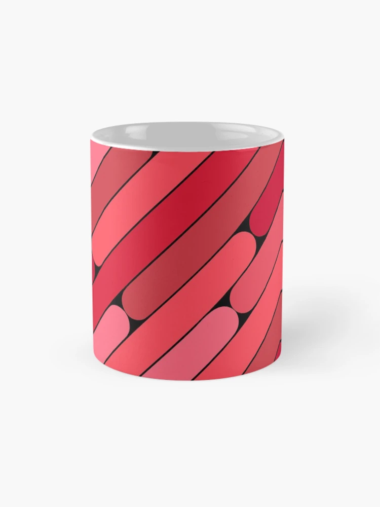 Thumbnail 4 of 6, Coffee Mug, Raspberry Color Diagonal Pattern designed and sold by MagicSpread.