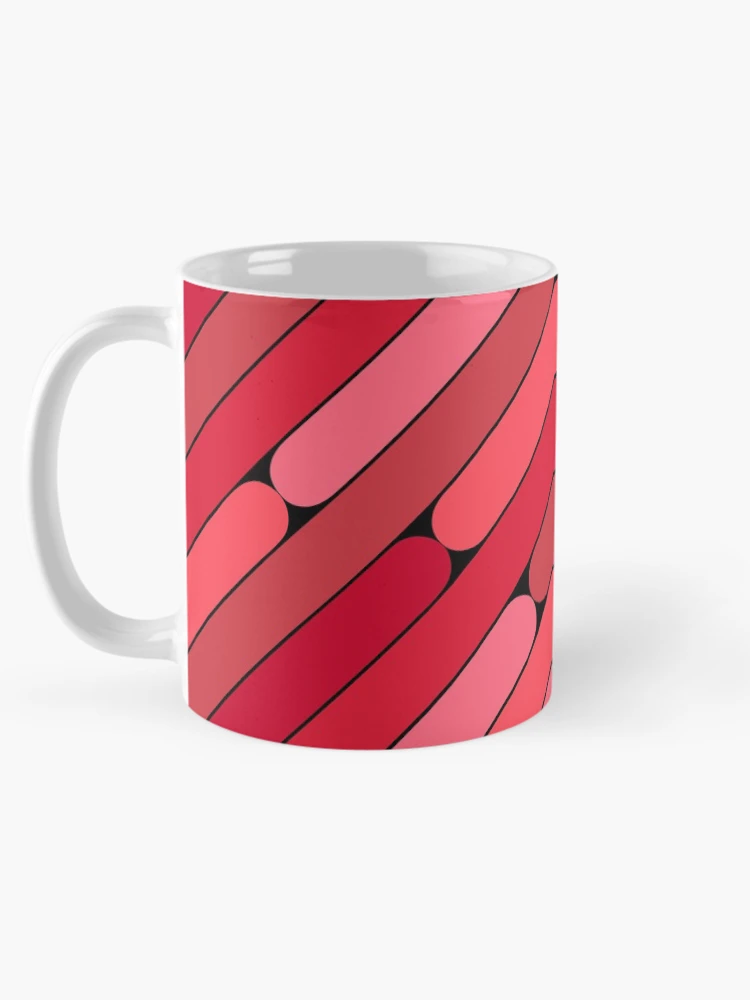 Thumbnail 5 of 6, Coffee Mug, Raspberry Color Diagonal Pattern designed and sold by MagicSpread.