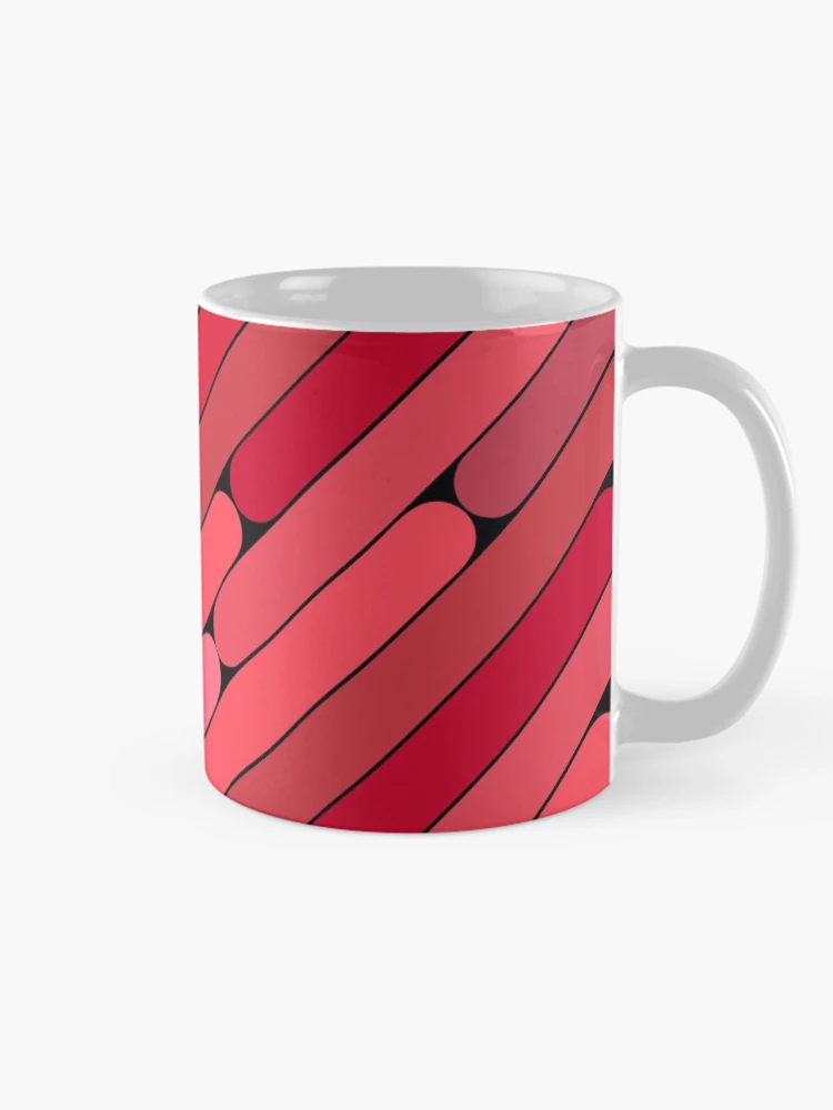 Thumbnail 3 of 6, Coffee Mug, Raspberry Color Diagonal Pattern designed and sold by MagicSpread.