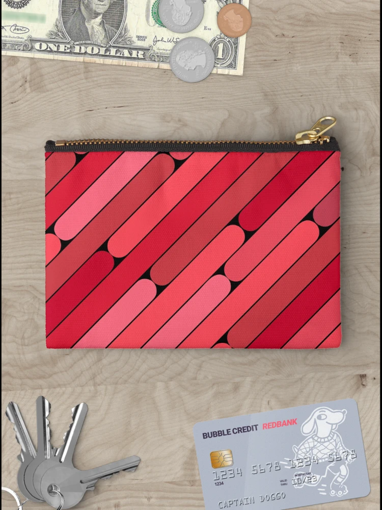 Thumbnail 3 of 4, Zipper Pouch, Raspberry Color Diagonal Pattern designed and sold by MagicSpread.
