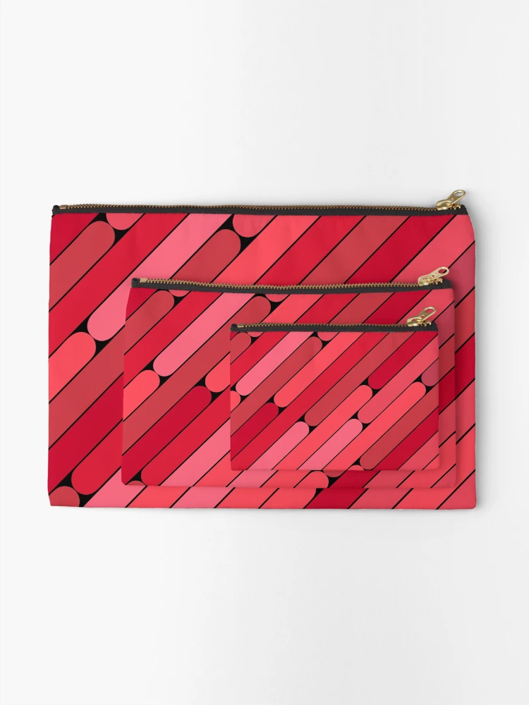 Thumbnail 2 of 4, Zipper Pouch, Raspberry Color Diagonal Pattern designed and sold by MagicSpread.