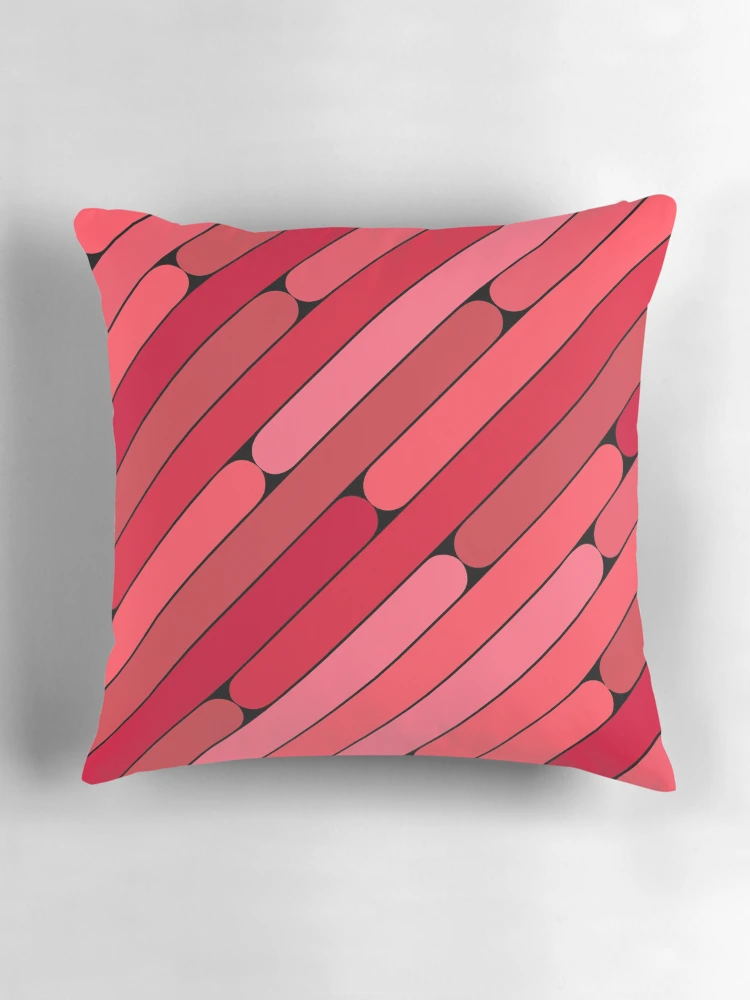 Thumbnail 3 of 4, Pillow, Raspberry Color Diagonal Pattern designed and sold by MagicSpread.