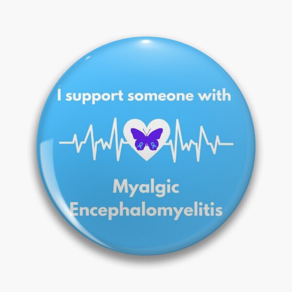Item preview, I support someone with Myalgic Encephalomyelitis Butterfly Heartbeat (White Text) designed and sold by Chantelle  Spies.