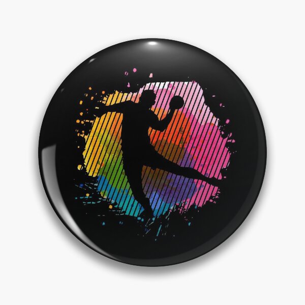 Item preview, Handball player silhouette on colorful background designed and sold by mgoo.